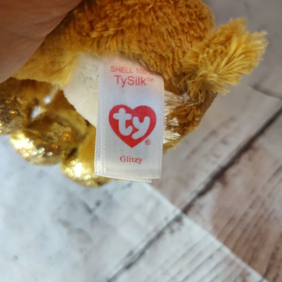 Ty Beanie Boos Glitzy the Christmas Reindeer 6 Inch with Heart Tag new - Picture 5 of 6